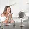 LED Makeup Mirror – 1× & 10× Magnification, 360° Rotatable, USB Rechargeable, 3-Color Lighting, Portable Cosmetic Mirror for Women - 2 of 4