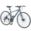 7 Speed Hybrid Bike Aluminum Alloy Frame Double Disc Brakes 700C Road Bike For men women's City Bicycle - 2 of 4