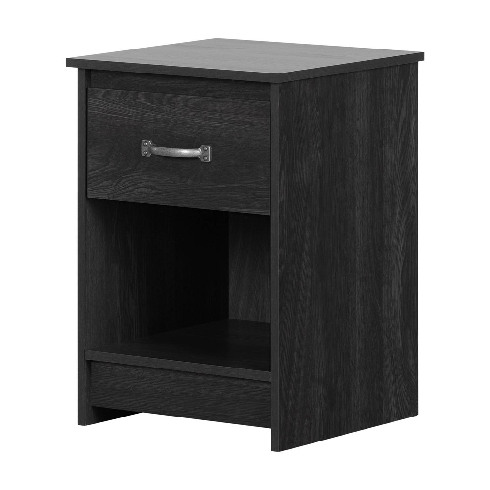 Photos - Storage Сabinet Tassio 1 Drawer Nightstand Gray Oak - South Shore: Bedside Table with Storage, Laminated Particle Board