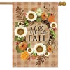 Hello Fall Wreath Double Sided House Flag 40" x 28" Briarwood Lane - 2 of 4
