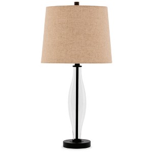 Signature Design by Ashley (Set of 2) Travisburg Table Lamps Clear/Black: Modern Two-Tone, UL Listed, Cotton/Polyester Shade - 1 of 4