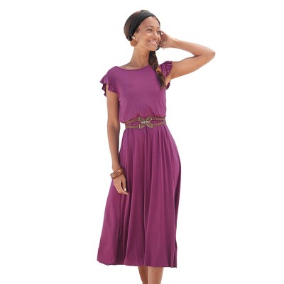 Women's Flutter Sleeve Dress - LASCANA