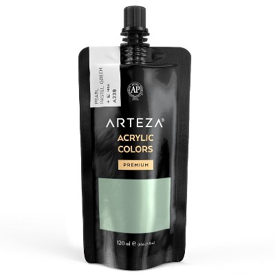 Arteza Metallic Acrylic Color, Pearl Pastel Green, 120 ml - Single Color (ARTZ-9957)
