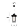 John Timberland Cecile 19 1/2" High Farmhouse Rustic Outdoor Pendant Light Fixture Ceiling Porch House Hanging Painted Black Clear Glass Shade - 4 of 4