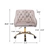 Velvet Swivel Office Chair with Wheels, Comfortable Home Desk Chair with Gold Metal Base for Study or Office – The Pop Home - 4 of 4