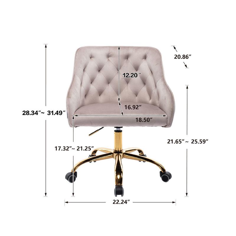 Swivel Shell Chair for Living Room/Bed Room, Modern Leisure office Chair, Cute Adjustable Swivel Modern Seashell Back Vanity Chair-The Pop Home, 3 of 10