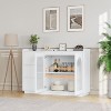 Gaomon Sideboard Buffet Cabinet with Glass Doors, 48" Large Buffet Cabinets with 3 Led Lights, Modern Buffet Table with 3 Drawers - 4 of 4