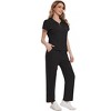Clearlove Women's 2 Piece Outfits Casual Lapel Half Zip Sweatshirts And Wide Leg Pants Tracksuit Sets - 3 of 4