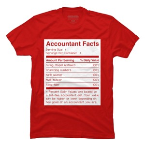 Men's Design By Humans Accountant Nutrition Facts Label By EJamjar T-Shirt - 1 of 2