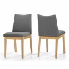 Upholstered Dining Chairs Set of 2, Modern Dining Chairs with Wood Legs, Fabric Side Chair for Dining Room Living Room-Christopher Knight Home - 2 of 4