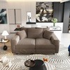 82.7'' Plush Corduroy 3-Seat Sofa with Deep Seat, Soft Pillows, Convertible Lounge Feature and Matching Ottomans - 2 of 4