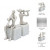 Sagebrook Home Set of 2 Metal Musician Bookends - Contemporary Marble and Aluminum Silver Decorative Bookend Sculptures - 4 of 4