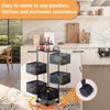 5-Tier Kitchen Storage Cart, Fruit and Vegetable Basket Rotating Storage Rack, Metal Rolling Carts with Wheels for Fruit, Vegetable, Snack - 4 of 4