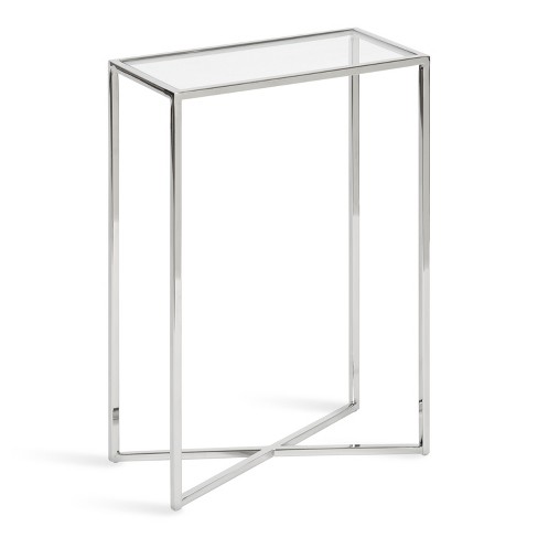 Kate and Laurel Karlsen Wood and Metal Slim Side Table - On Sale