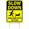 Bigtime Signs 6" x 12" Slow Down Kids & Pets at Play Street Sign with Metal H-Stakes - 2 Pack - 4 of 4