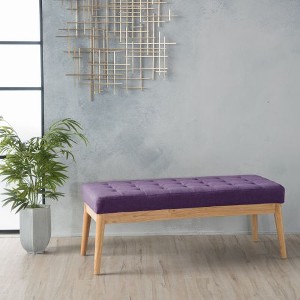 CAVINAS Tufted Ottoman Bench, Upholstered Ottoman Foot Rest, Rectangular Bedroom End Bench, Button-Tufted Entryway Padded Footstool - 1 of 4