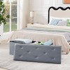 VECELO Folding Storage Ottoman Bench, Versatile Shoestool & Footstool, Bedroom Bench with Storage, Holds up to 660 lb - 4 of 4
