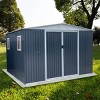 Weatherproof 10x8FT Galvanized Steel Garden Shed with Lockable Door, Windows & Ventilation, Low Maintenance -Coolbibila - 2 of 4