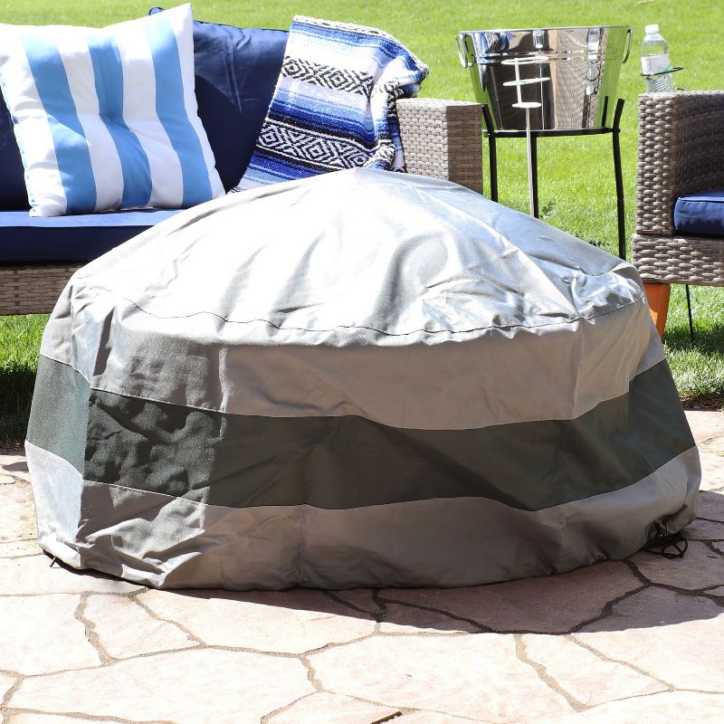 Sunnydaze Outdoor Heavy-Duty Weather-Resistant 300D Polyester Round Fire Pit Cover, 2 of 8