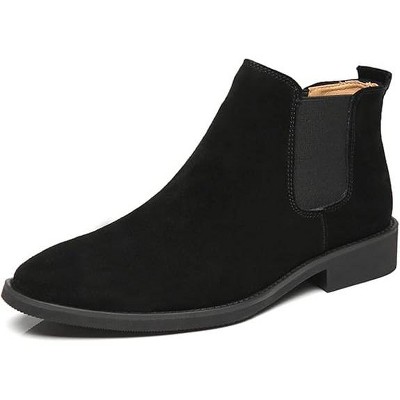 Santimon Men's Suede Leather Casual Chelsea Ankle Dress Boots