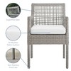 Modway Aura Outdoor Dining Armchair – Gray White Wicker Rattan Patio Chair with Cushions, All-Weather Build - 4 of 4