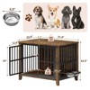 Gikpal Dog Crate Furniture with 2 Adjustable Dog Bowls, Dog Cage Furniture, Dog Kennel Indoor with Lockable Door, Chew-Proof Design, Pet Carrier House - 2 of 4