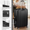 Karl Home 3 Piece Set of Vertical  striped Trolley Cases (20in, 24in, 28in) ABS PC Material Black - 2 of 4
