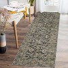 4'x6' Washable Oriental Floral Rug, Non-Slip Vintage Low Pile, Ultra-Thin Floor Cover for Living Room, Bedroom, Office, Dorm, Dining Area, Red - 2 of 4