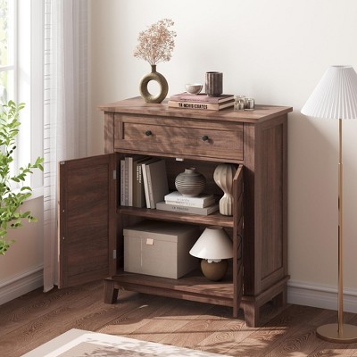 Farmhouse Storage Cabine 3-Tiers Adjustable Shelf with 7 Gears, Rustic Kitchen & Dining Room Organizer