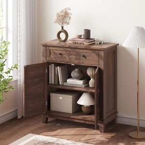 Farmhouse Storage Cabine 3-Tiers Adjustable Shelf with 7 Gears, Rustic Kitchen & Dining Room Organizer - 1 of 4