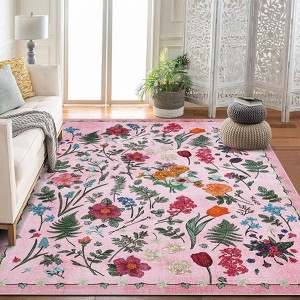 Botanical Floral Washable Area Rugs Large Rugs for Living Room Non-Slip Soft Modern Rugs Accent Floor Carpet - 1 of 4