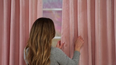 Peacoat Blue Faux Linen Sheer Window Curtain Panels, 84" x 54"