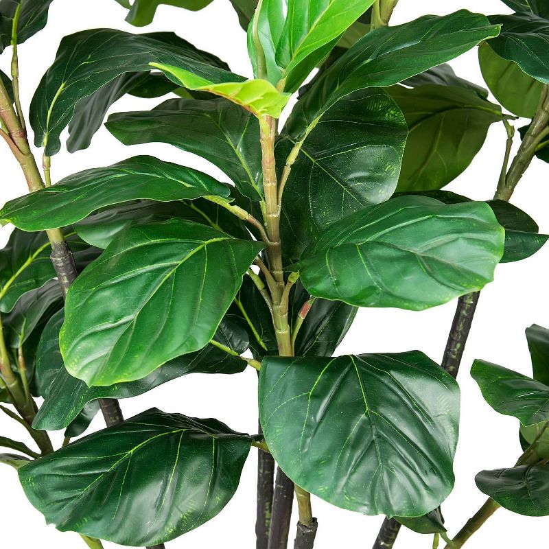 6&#39; Artificial Fiddle Leaf Fig Tree in Basket with Handles - LCG Florals, 3 of 8