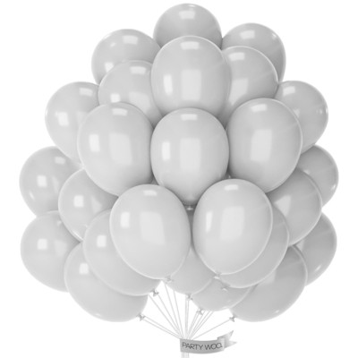 PartyWoo Balloons Gray Pastel 12 Inch 50 pcs