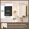 Keonjinn Metal Framed Gold Rectangular Framed Recessed/Surface Mount Medicine Cabinet with Mirror,Gold,21"x27" - 3 of 4