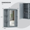 Costway Bathroom Cabinet Medicine Cabinet Single Door Shelves Wall Mount Cabinet W/ Mirror Gray - 3 of 4