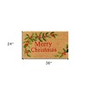HomeRoots 24" X 36" Natural Red and Green Coir Merry Christmas Outdoor Christmas Door Mat - 3 of 3
