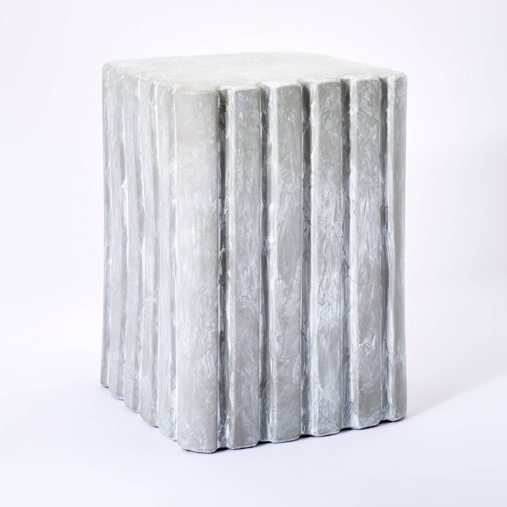 Photos - Coffee Table Antilles Shaped Ceramic Accent Table Gray - Threshold™ designed with Studi