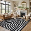 World Rug Gallery Abstract Arch Shag Rug – Medium Pile, Durable & Easy to Clean – Anthracite Dark Gray - 2 of 4