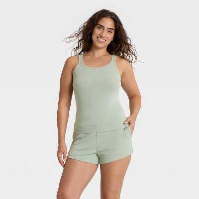 Women's Ribbed Tank Top and Shorts Pajama Set - Auden™