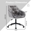 CAVINAS Velvet Home Office Chair, Home Desk Chair with Wheels, Upholstered Swivel Office Chair with Wide Backrest, Vanity Chairs, Computer Chair - 4 of 4