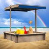 JUJABU 45.30 in. Children's Wooden Sandbox with Adjustable Canopy - 2 of 4