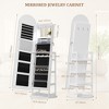 Fredees LED Mirror Jewelry Cabinet, Standing Lockable Armoire with Arched Full-Length Mirror & Adjustable LED Lights, Space-Saving Jewelry Organizer - 2 of 4