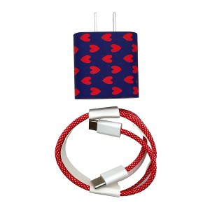 Olivia Pratt Printed Wall Charger 20W USB-C Power Adapter with USB-C to Lightning 3.3ft Nylon Cable - 1 of 4
