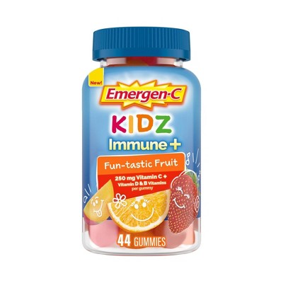 Emergen-C Kidz Immune+ Dietary Supplement Gummies with Vitamin C, B & D - Fun-tastic Fruit - 44ct