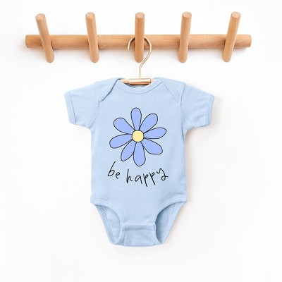 The Juniper Shop Be Happy Flower Baby Bodysuit