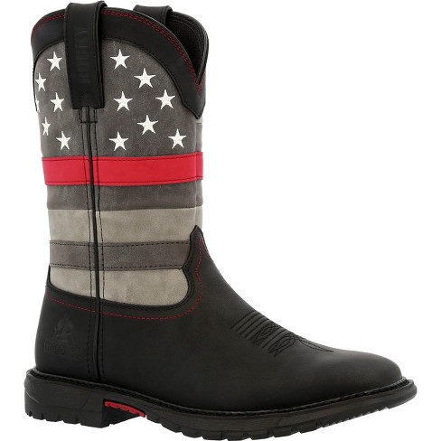 Women's Black Rocky Red Line Women's Western Boot Size 9