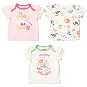 Harry Potter Gryffindor Hufflepuff Ravenclaw Baby Girls 3 Pack T-Shirts Newborn to Infant - 1 of 4