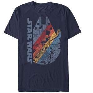 Men's Star Wars Millennium Falcon Rainbow T-Shirt - 1 of 4