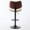 Maliang Walnut Bentwood Bar Stools, 360¡ãSwivel Bar Chairs for Kitchen Island - 3 of 4